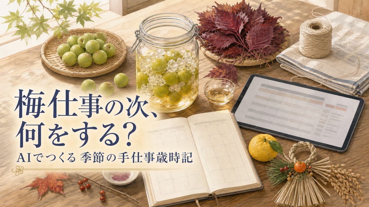 梅仕事の次、何をする?AIに「季節の手仕事歳時記」を作ってもらうプロンプト