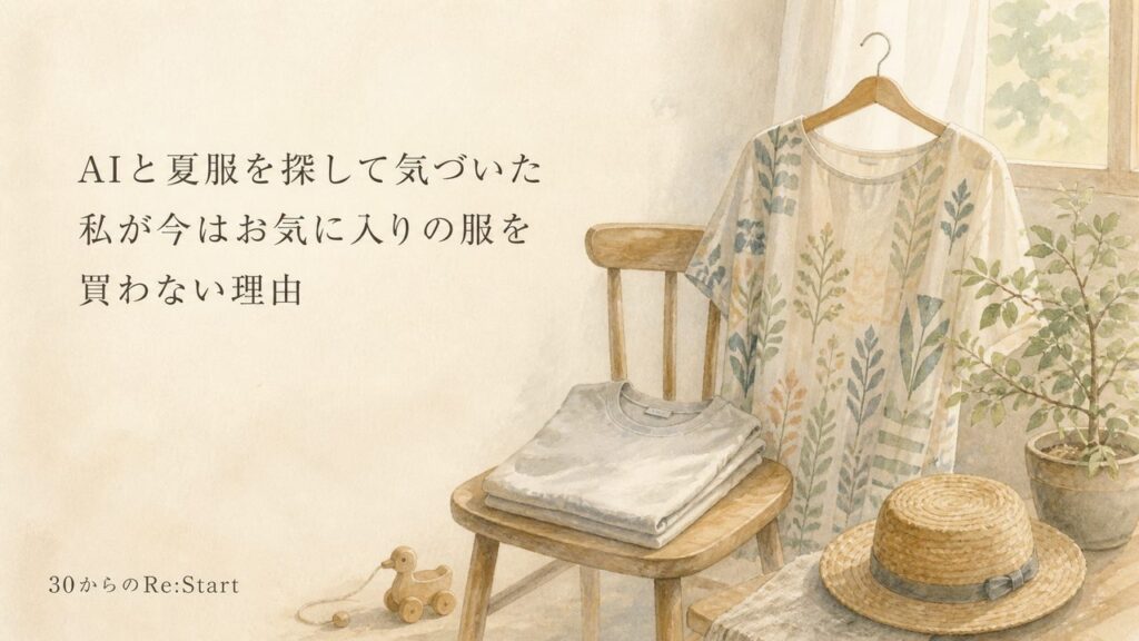 AIと夏服を探して気づいた、私が今はお気に入りの服を買わない理由